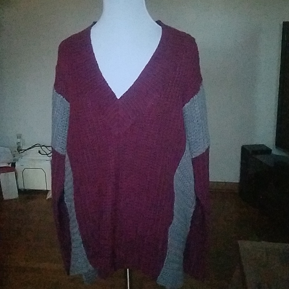 Poof purple and grey sweater